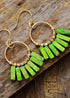 Boho Earrings, Dangle Earrings, Red Blue Green Chakra